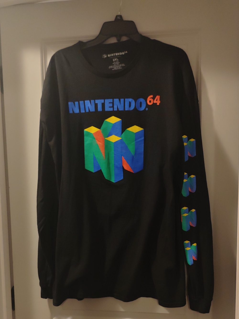 Nintendo Black Long Sleeve Retro 64 Logo Tee